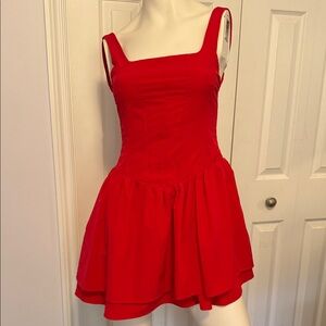 Elegant Red Sleeveless Dress with Pockets! Create a bundle and save!